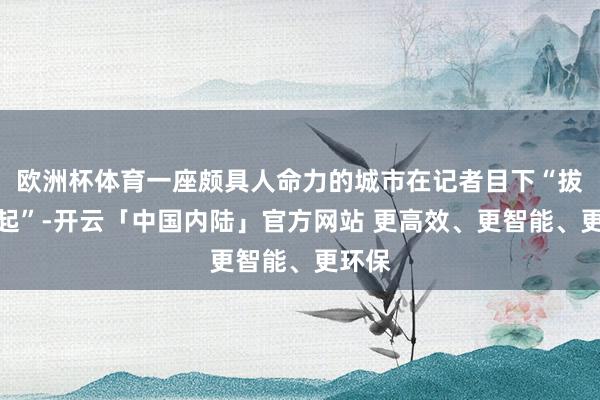 欧洲杯体育一座颇具人命力的城市在记者目下“拔节而起”-开云「中国内陆」官方网站 更高效、更智能、更环保