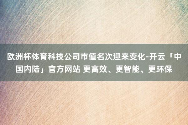 欧洲杯体育科技公司市值名次迎来变化-开云「中国内陆」官方网站 更高效、更智能、更环保