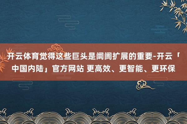 开云体育觉得这些巨头是阛阓扩展的重要-开云「中国内陆」官方网站 更高效、更智能、更环保