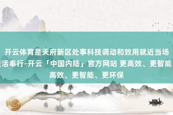 开云体育是天府新区处事科技调动和效用就近当场调治的灵活奉行-开云「中国内陆」官方网站 更高效、更智能、更环保