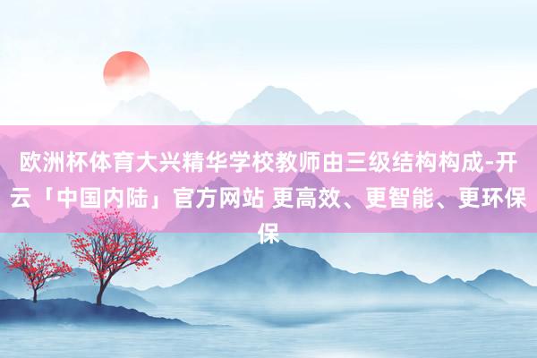 欧洲杯体育大兴精华学校教师由三级结构构成-开云「中国内陆」官方网站 更高效、更智能、更环保