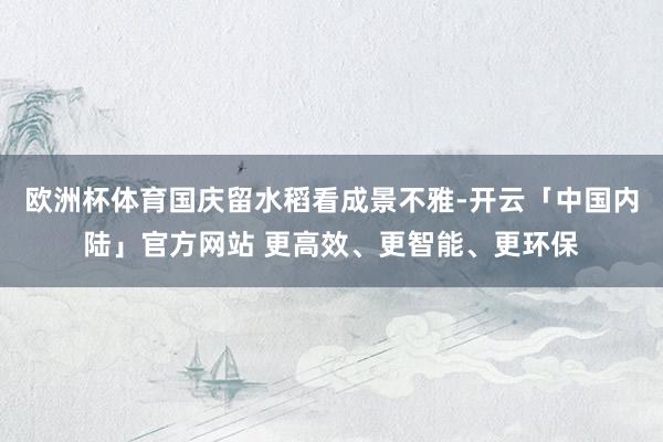 欧洲杯体育国庆留水稻看成景不雅-开云「中国内陆」官方网站 更高效、更智能、更环保