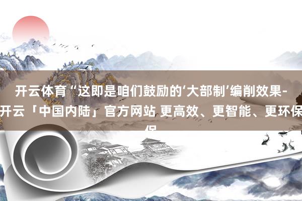 开云体育“这即是咱们鼓励的‘大部制’编削效果-开云「中国内陆」官方网站 更高效、更智能、更环保