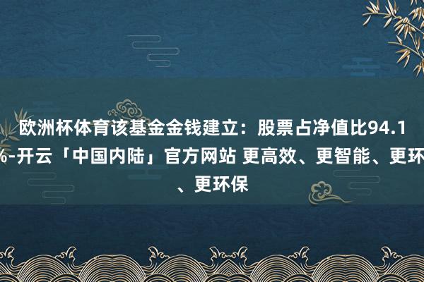 欧洲杯体育该基金金钱建立：股票占净值比94.19%-开云「中国内陆」官方网站 更高效、更智能、更环保