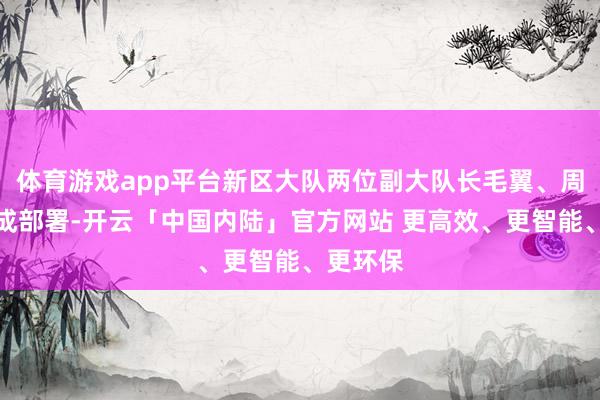 体育游戏app平台新区大队两位副大队长毛翼、周文星玉成部署-开云「中国内陆」官方网站 更高效、更智能、更环保
