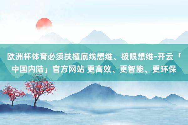 欧洲杯体育必须扶植底线想维、极限想维-开云「中国内陆」官方网站 更高效、更智能、更环保