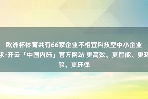 欧洲杯体育共有66家企业不相宜科技型中小企业要求-开云「中国内陆」官方网站 更高效、更智能、更环保