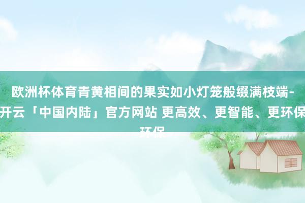 欧洲杯体育青黄相间的果实如小灯笼般缀满枝端-开云「中国内陆」官方网站 更高效、更智能、更环保