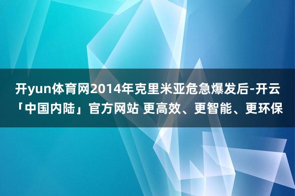 开yun体育网2014年克里米亚危急爆发后-开云「中国内陆」官方网站 更高效、更智能、更环保