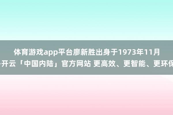 体育游戏app平台 廖新胜出身于1973年11月-开云「中国内陆」官方网站 更高效、更智能、更环保