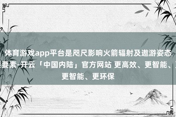 体育游戏app平台是咫尺影响火箭辐射及遨游姿态的主要要素-开云「中国内陆」官方网站 更高效、更智能、更环保