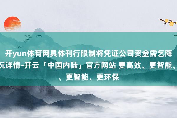 开yun体育网具体刊行限制将凭证公司资金需乞降市集情况详情-开云「中国内陆」官方网站 更高效、更智能、更环保