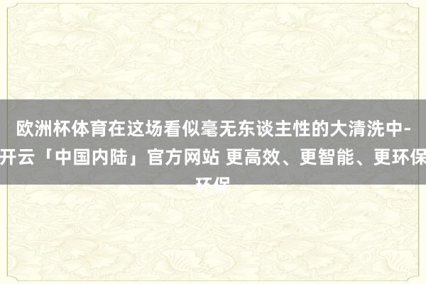 欧洲杯体育在这场看似毫无东谈主性的大清洗中-开云「中国内陆」官方网站 更高效、更智能、更环保