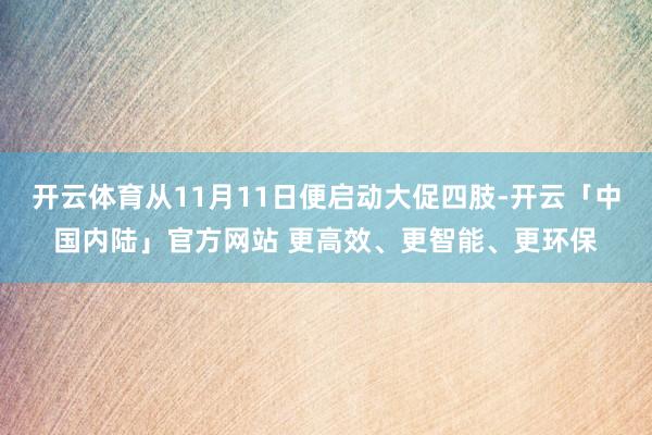 开云体育从11月11日便启动大促四肢-开云「中国内陆」官方网站 更高效、更智能、更环保