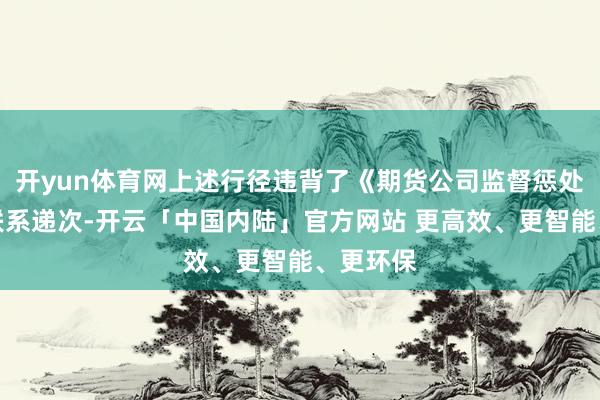 开yun体育网上述行径违背了《期货公司监督惩处宗旨》联系递次-开云「中国内陆」官方网站 更高效、更智能、更环保