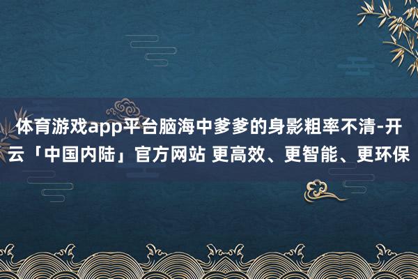 体育游戏app平台脑海中爹爹的身影粗率不清-开云「中国内陆」官方网站 更高效、更智能、更环保