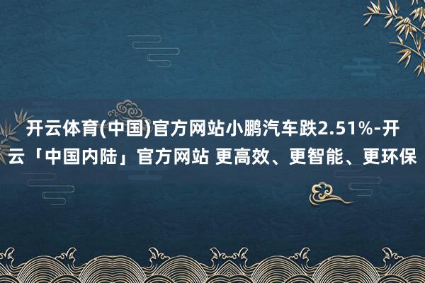 开云体育(中国)官方网站小鹏汽车跌2.51%-开云「中国内陆」官方网站 更高效、更智能、更环保