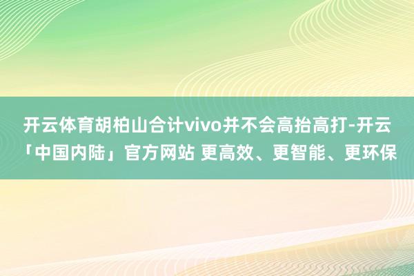 开云体育胡柏山合计vivo并不会高抬高打-开云「中国内陆」官方网站 更高效、更智能、更环保