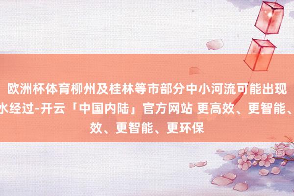 欧洲杯体育柳州及桂林等市部分中小河流可能出现小幅涨水经过-开云「中国内陆」官方网站 更高效、更智能、更环保