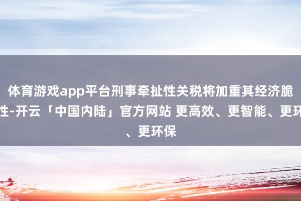 体育游戏app平台刑事牵扯性关税将加重其经济脆弱性-开云「中国内陆」官方网站 更高效、更智能、更环保