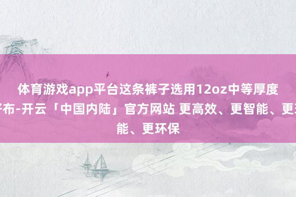 体育游戏app平台这条裤子选用12oz中等厚度牛仔布-开云「中国内陆」官方网站 更高效、更智能、更环保