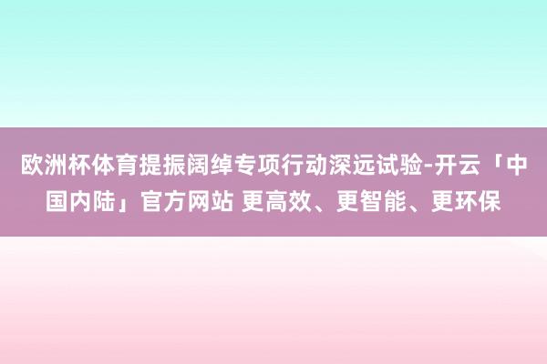 欧洲杯体育提振阔绰专项行动深远试验-开云「中国内陆」官方网站 更高效、更智能、更环保