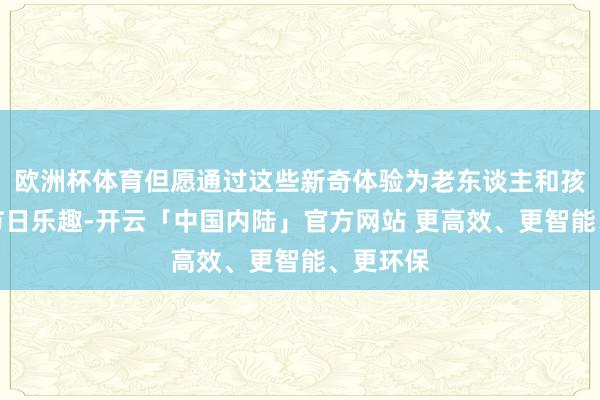 欧洲杯体育但愿通过这些新奇体验为老东谈主和孩子增添节日乐趣-开云「中国内陆」官方网站 更高效、更智能、更环保
